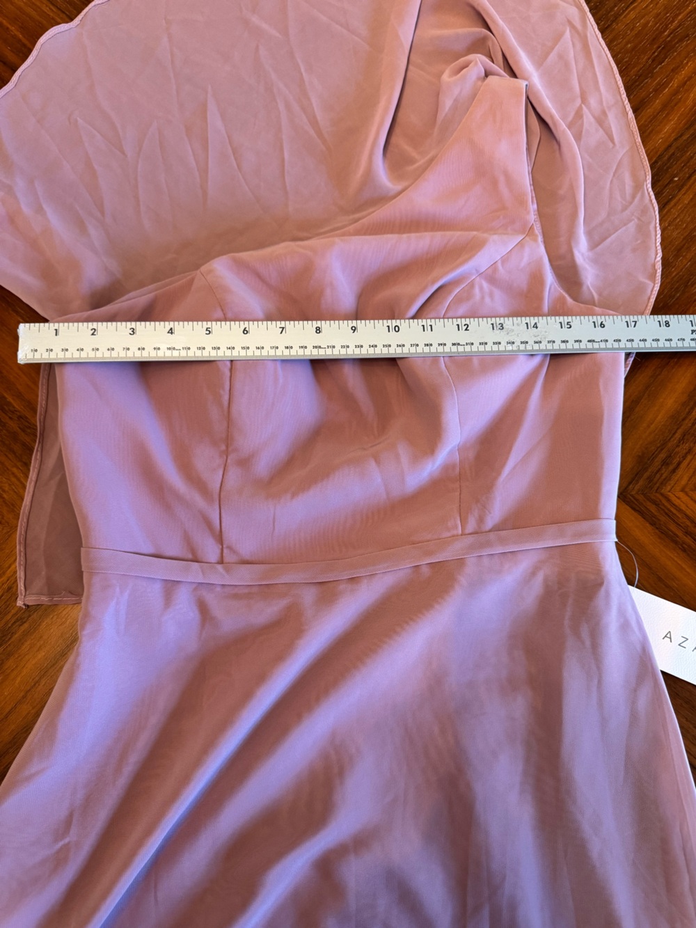Azazie Mauve One Shoulder Gown Size 8 NWT Formal Wedding Guest Dress - Picture 6 of 11